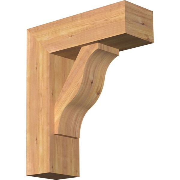 Ekena Millwork Funston Block Smooth Bracket w/ Offset Brace, Western Red Cedar, 7 1/2"W x 22"D x 26"H BKT0806X22X26FST05SWR - main
